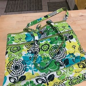 Green & Yellow Vera Bradley Tote Bag